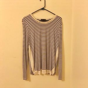 Zara Black and White Striped Top